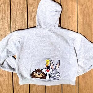 WARNER BROS. STUDIO BUGS BUNNY TAZ TWEETY SYLVESTER EMBROIDERED SWEAT JACKET MED